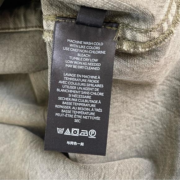 Free People Harley Military Denim Jean Jacket Women Medium Green Boho Travel - Picture 8 of 13